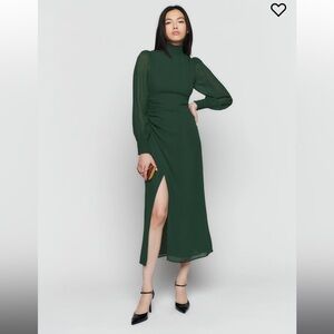 Reformation Petites Aude Dress in Forest Green worn once!